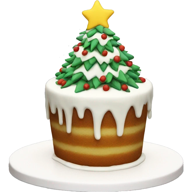 White Christmas Tree Cake emoji