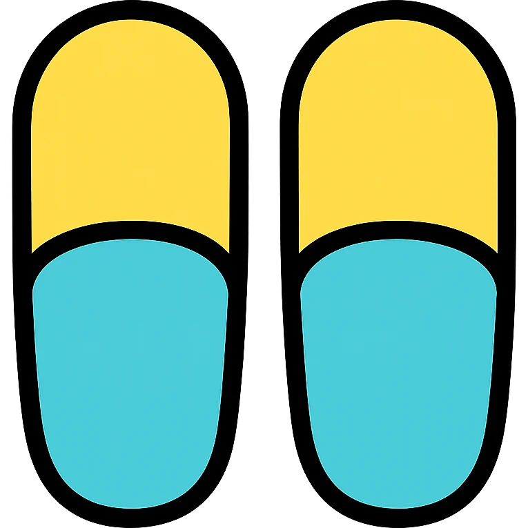 colored slippers icon emoji
