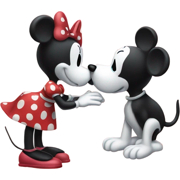 Minnie Mouse kissing snoopy emoji