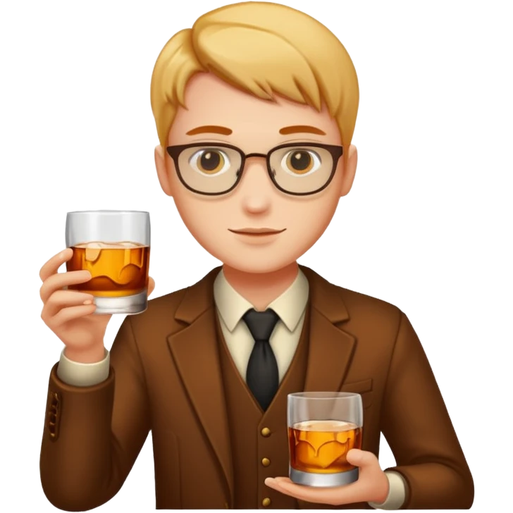 A person with a whiskey glass emoji
