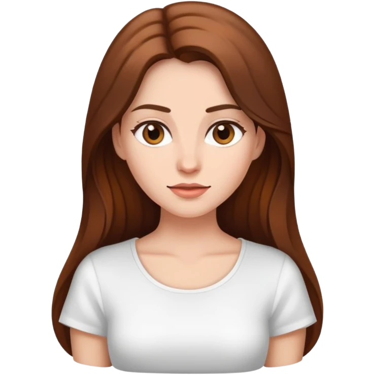 A woman Long brown hair who is wearing white top emoji
