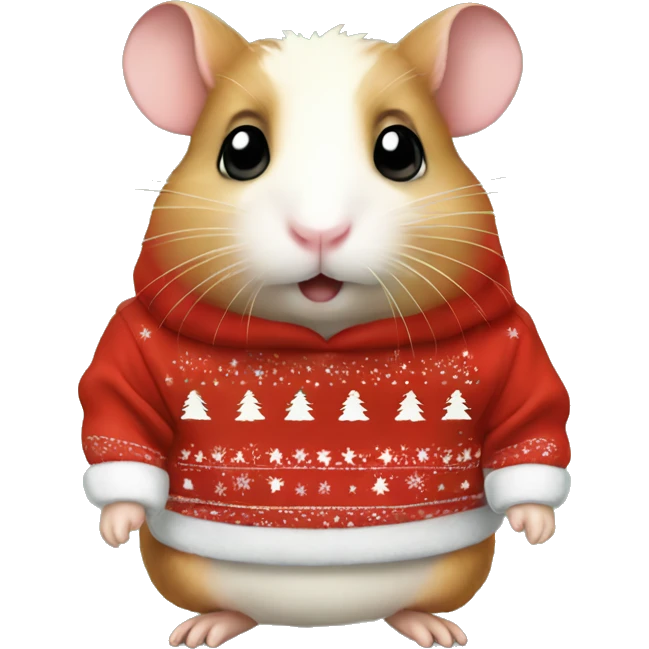 Hamster wearing christmas Sweatshirt  emoji