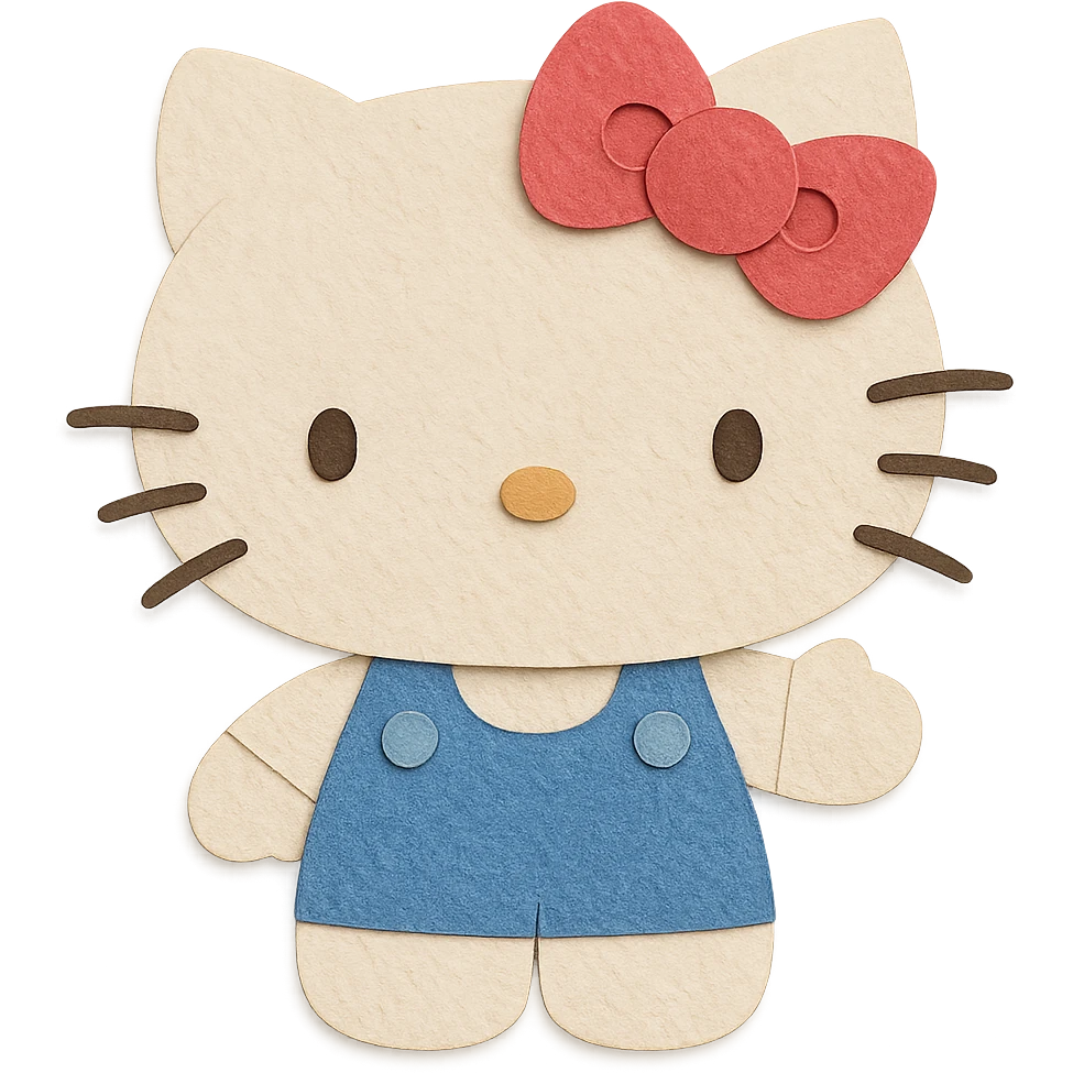 paper craft style Hello Kitty emoji