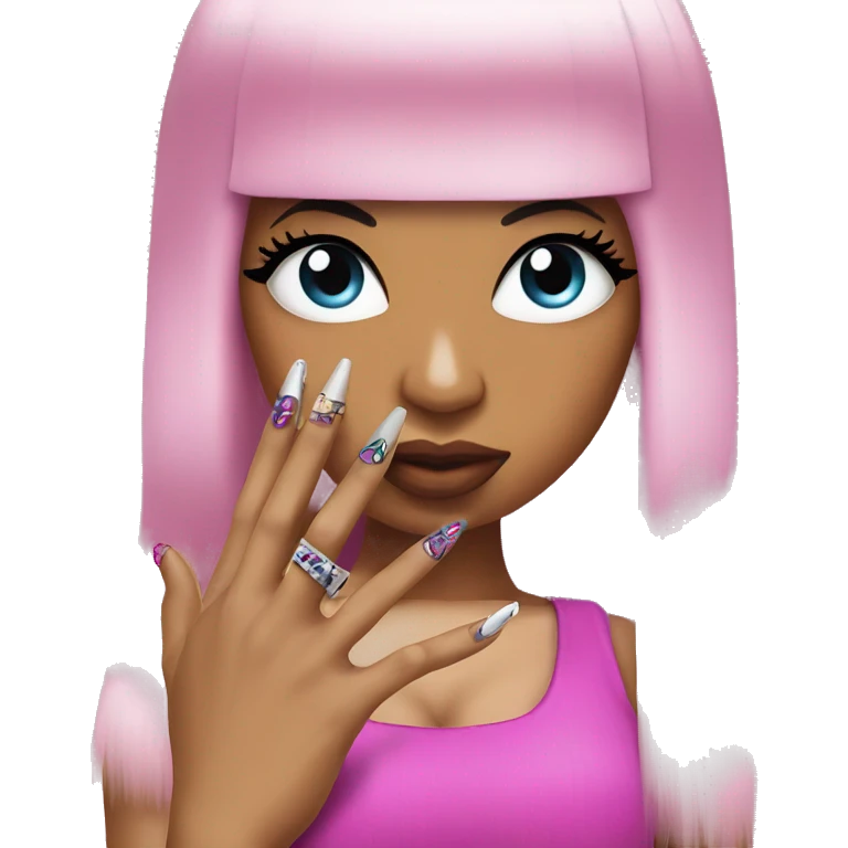 Nicki Minaj with nails emoji