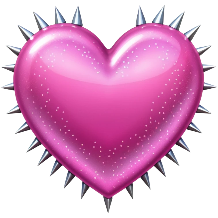 pink glittery heart with chrome spikes emoji