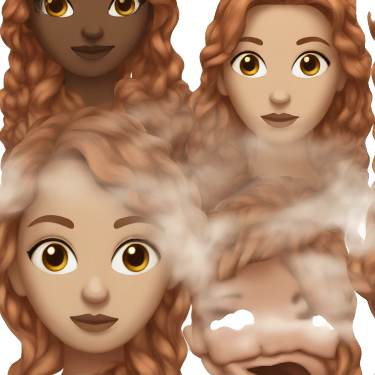 white women, auburn hair, browns eyes emoji