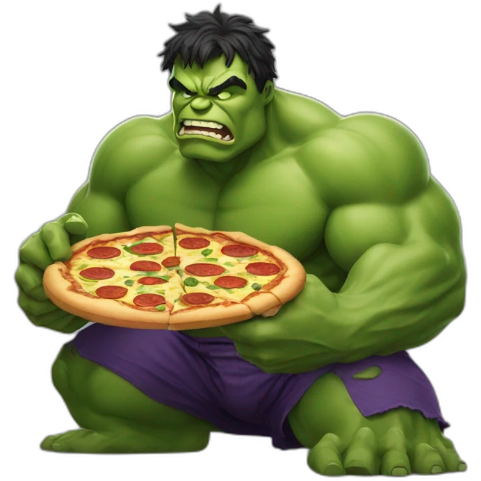 Hulk eating pizza emoji