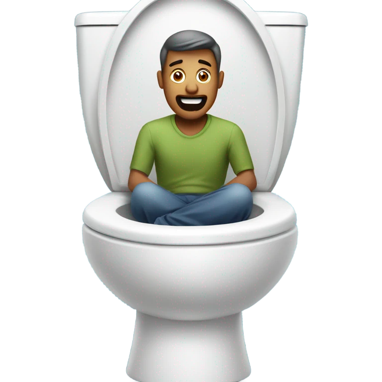 Man inside skibidi toilet emoji