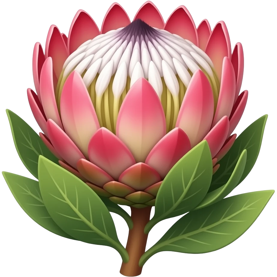 A protea with no stem or leaves. emoji