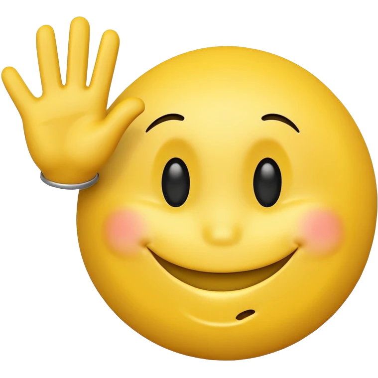 A smiley face with a waving hand emoji