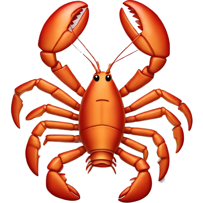 cooked red lobster served on a plate, with a focus on its claws and tail, vibrant and appetizing.” emoji