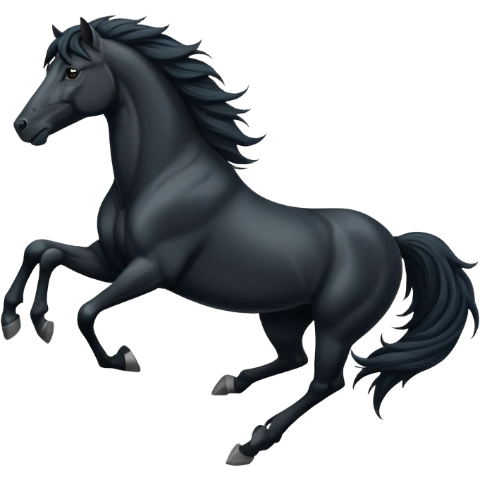 black stallion running pose emoji