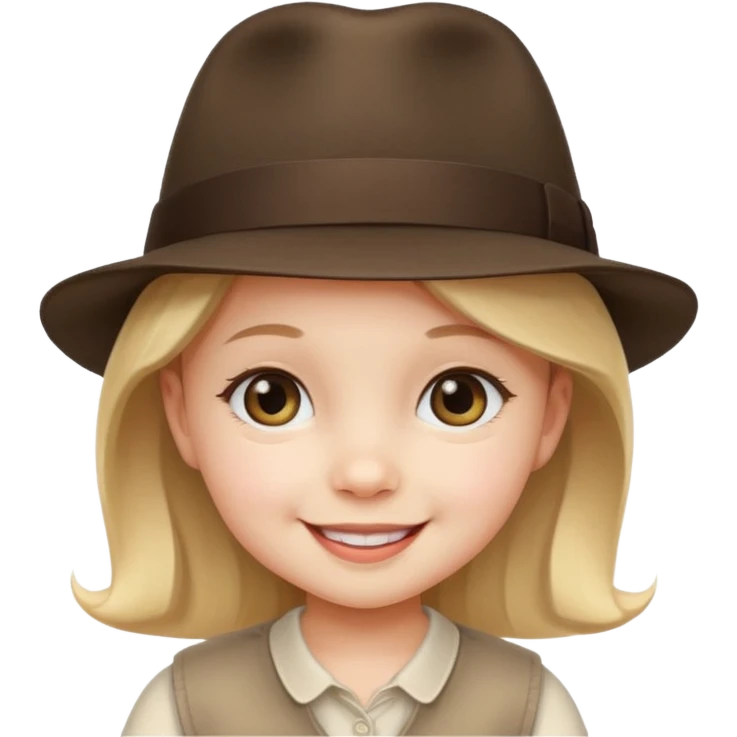 a baby girk with fedora  emoji