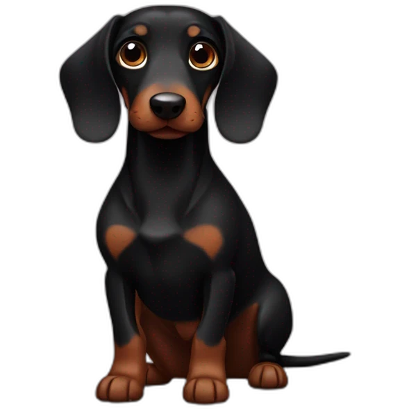 Black sausage dog emoji