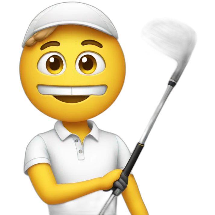 With Golf club emoji