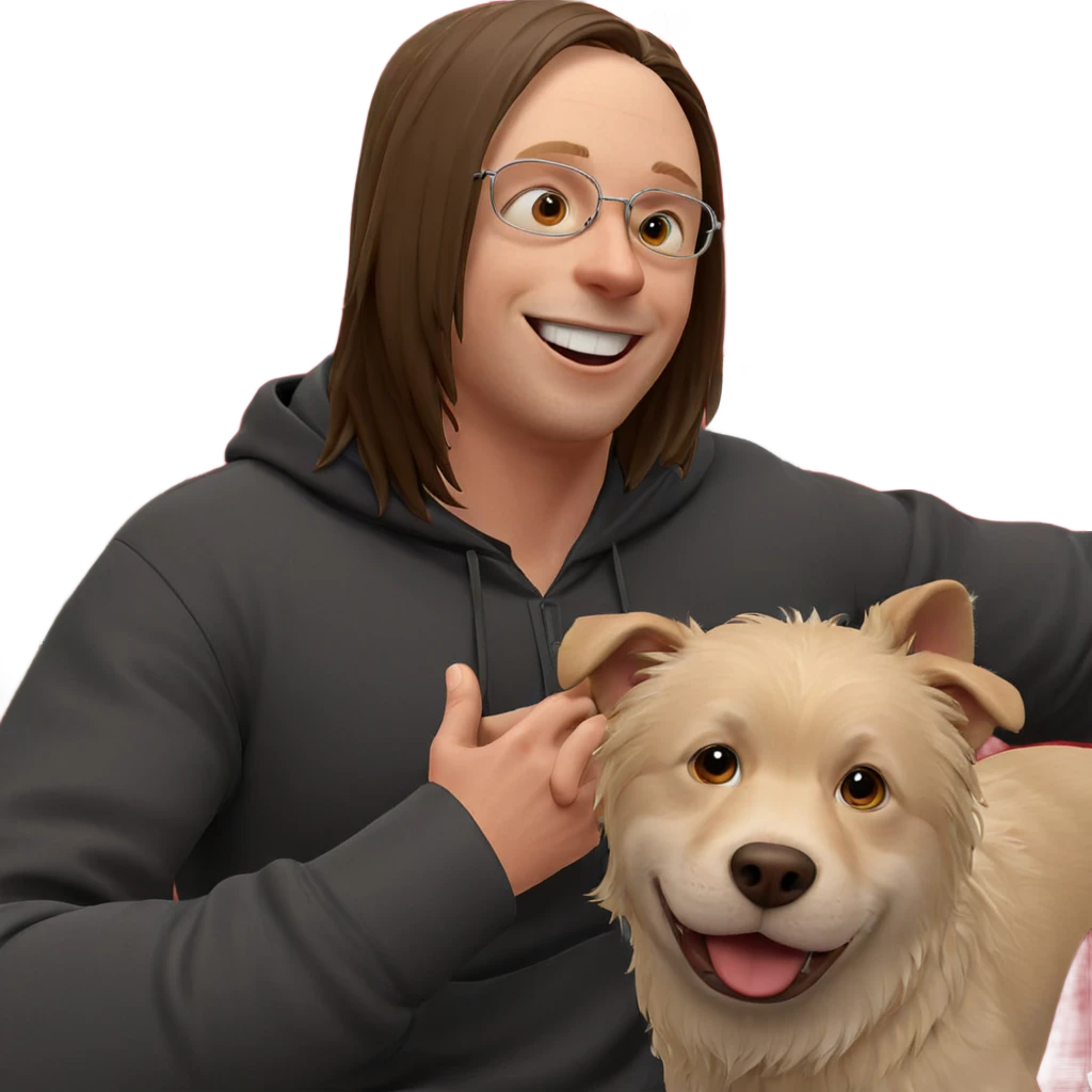 happy boy with dog emoji