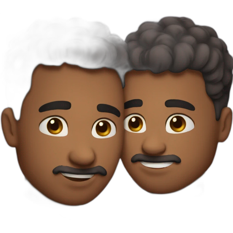 Homosexual couple cuddle love passion emoji