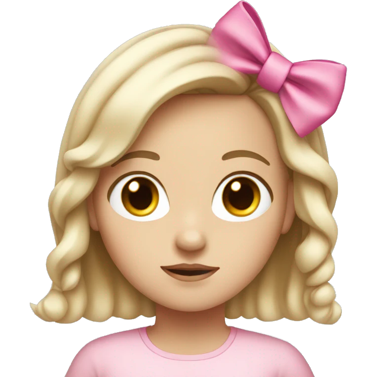 white girl wearing a pink bow  emoji