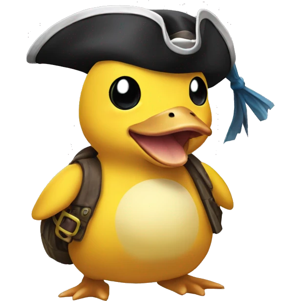 Psyduck pokemon with a pirate hat emoji