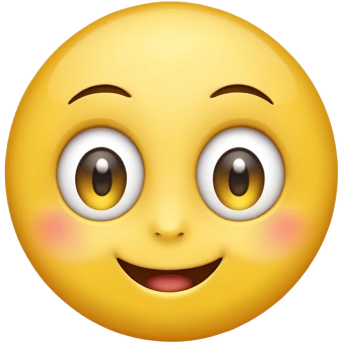 "A super happy, hope-filled emoji with a bright yellow round face, big sparkling eyes full of excitement, eyes slightly watery with joy, wide cheerful smile, glowing soft light around the face, extremely cute and expressive, high-resolution, vibrant and glossy style." emoji