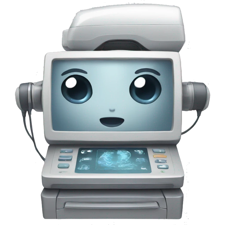 Ultrasound machine with eyes emoji