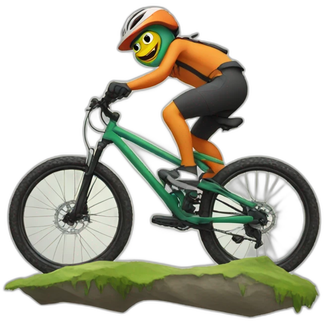 Pepe happy face jumping mountain bike emoji