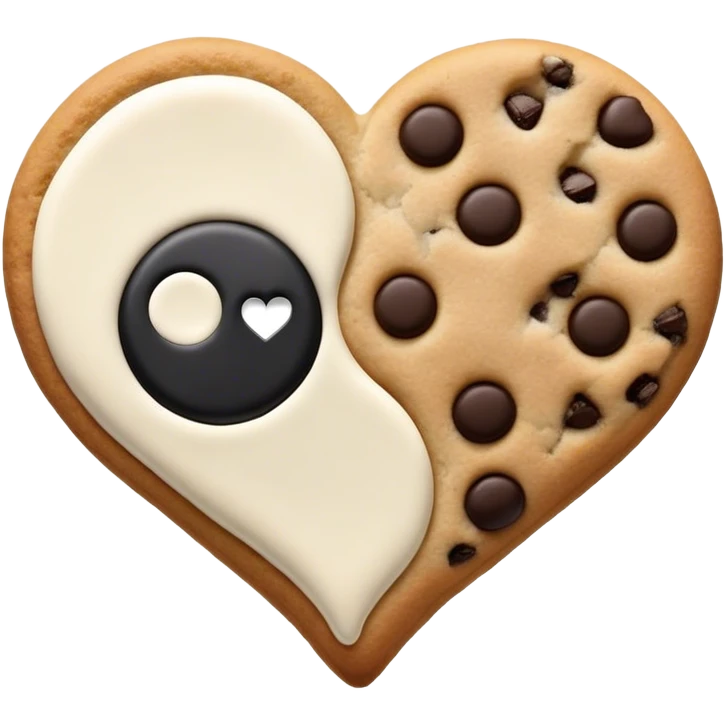 Yin yang cookie heart emoji