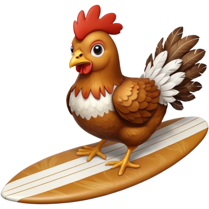 Chicken surfing emoji