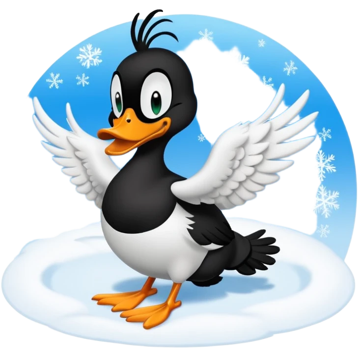 Daffy Duck snow angel emoji