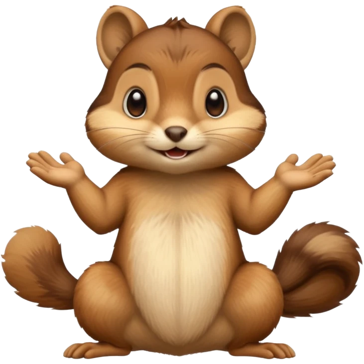 Chipmunk with hands out emoji