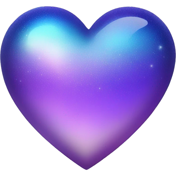 sparkly indigo-lilac-gradient iridescent heart emoji