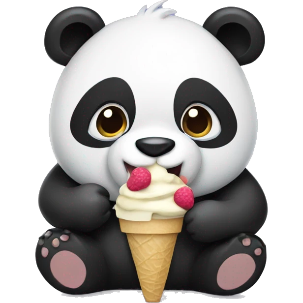 Panda eating ice cream  emoji