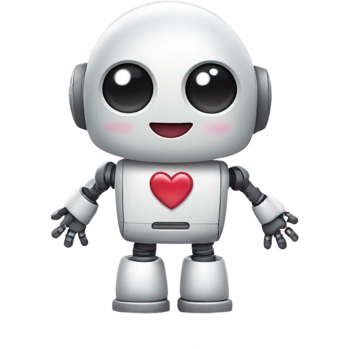 love robot with cute hands emoji
