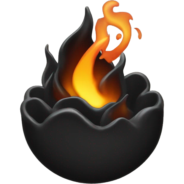 :cœur noir qui brule avec des flames noir  emoji