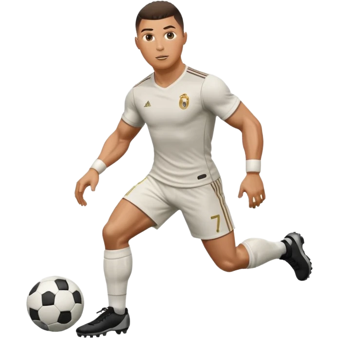 Ronaldo dribbling with a football emoji