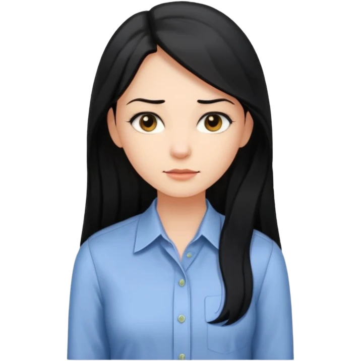 검정 긴머리에 청순한 직장인의 모습 emoji