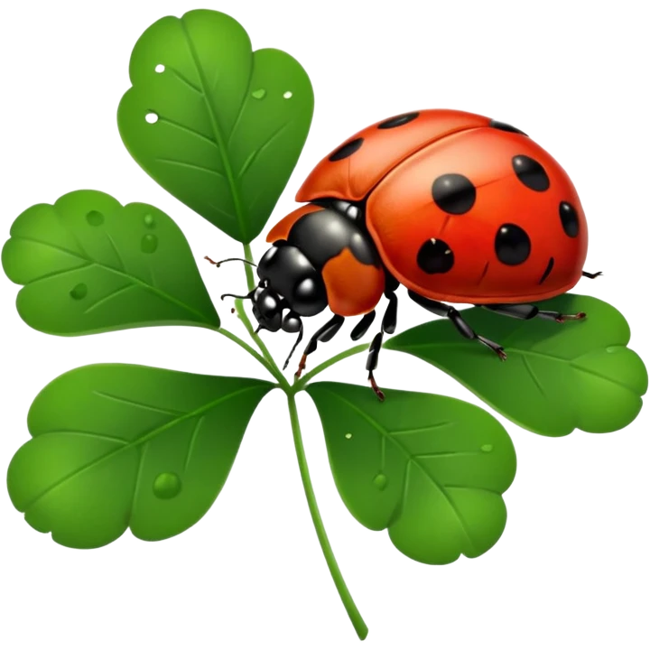 Ladybug on clover emoji