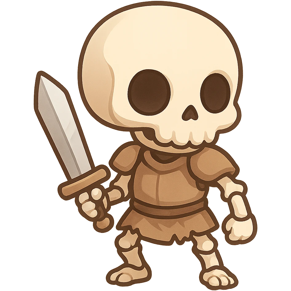 一个拿着剑的骷髅小兵 emoji