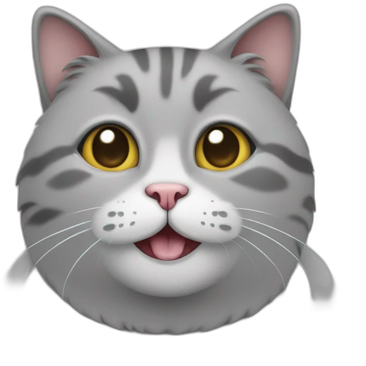 happy fat cat grey emoji