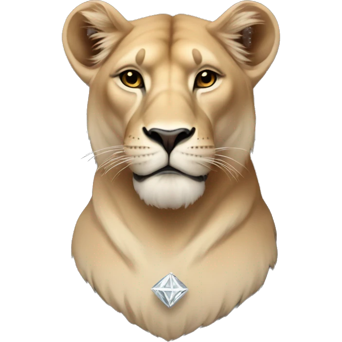 Lioness with diamonds and peonies emoji
