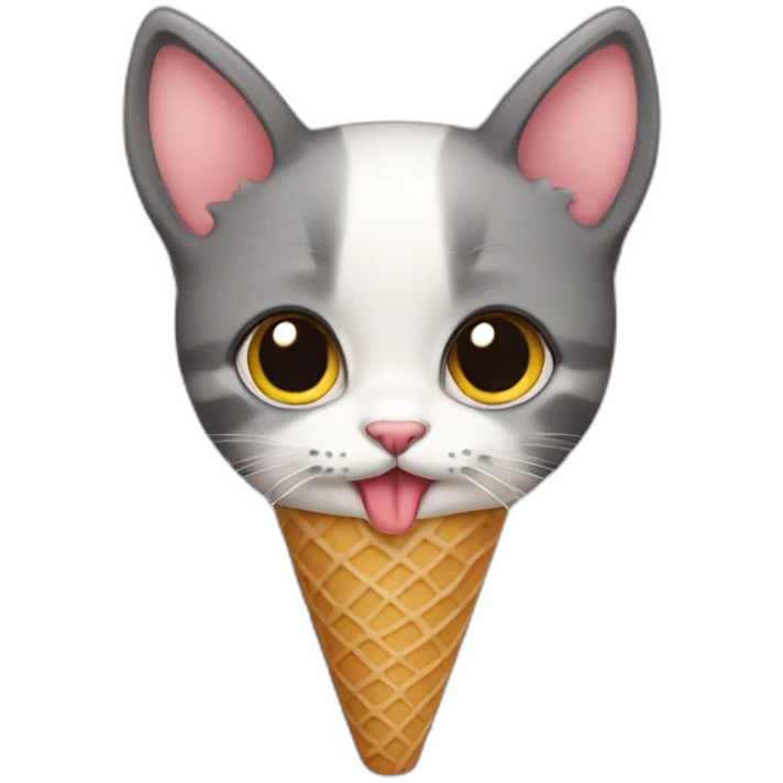kitten eating ice cream emoji