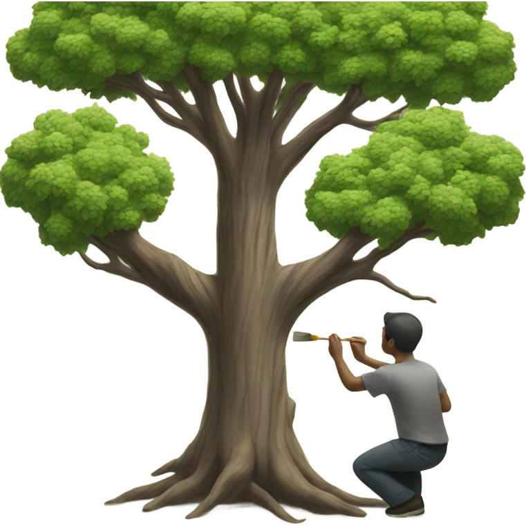 Tree painting a canvas emoji
