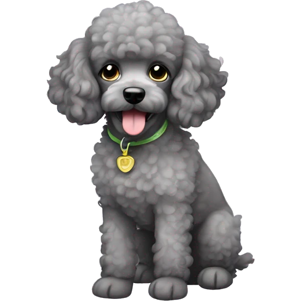 Grey poodle puppy emoji