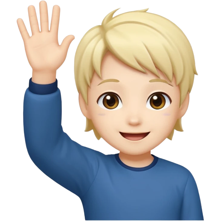 A chibi anime character waving emoji