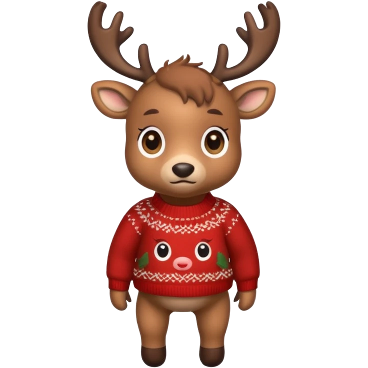 reindeer baby  cute, full body , sweater  emoji
