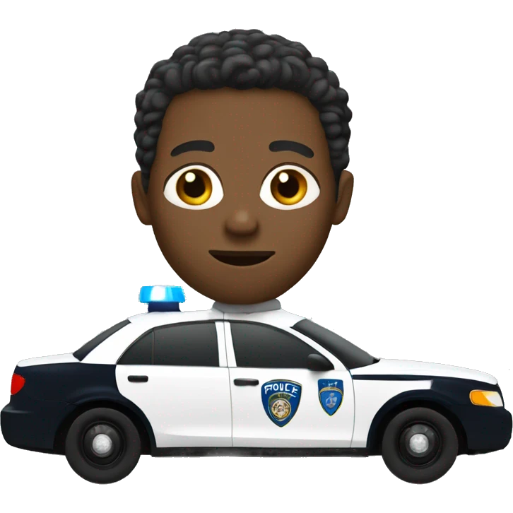 black man in police car emoji
