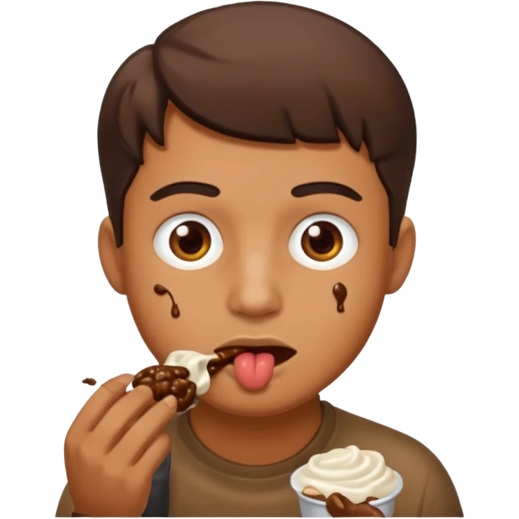 man eating poop emoji