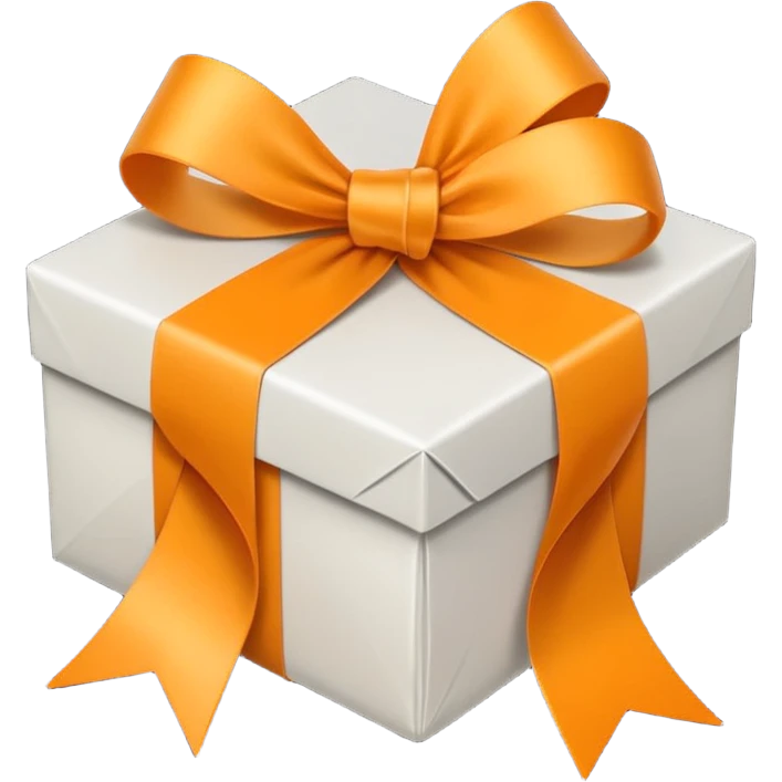 Filed money wrapped with orange ribbo emoji