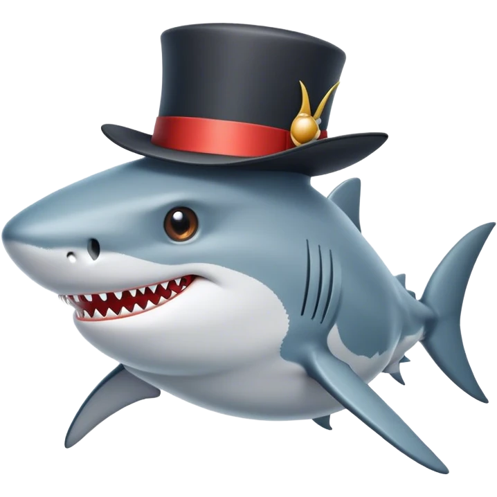 shark with a tophat emoji