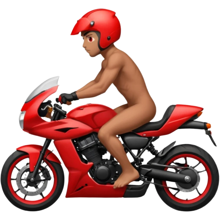 naked man riding sport motorcycle emoji